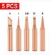 Set 5 puntas de cobre para cautin de ceramica